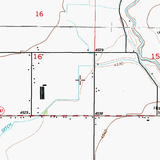 Topographic Map of Center Ditch, UT