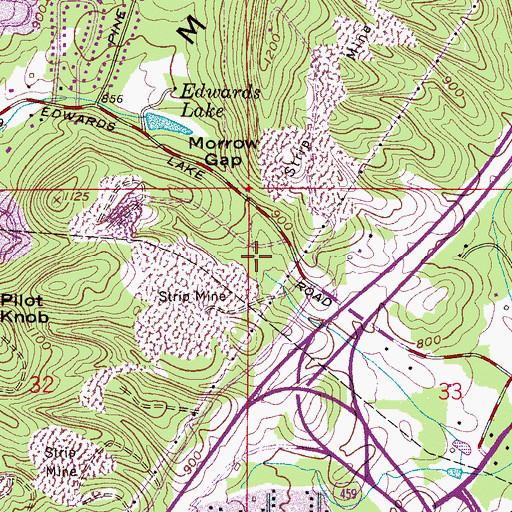 Topographic Map of Alfretta Mines, AL