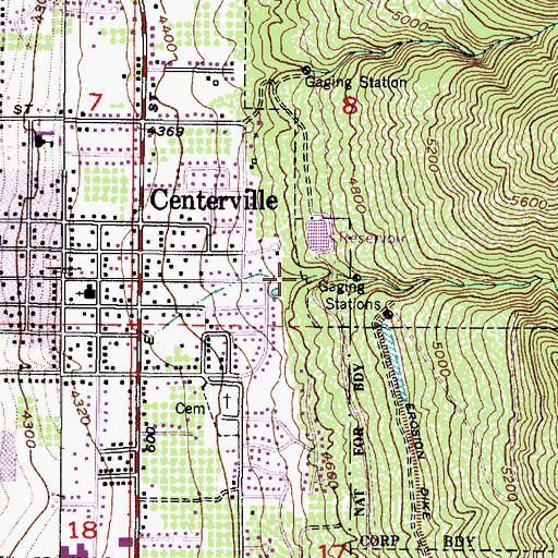 Topographic Map of Centerville Canyon, UT