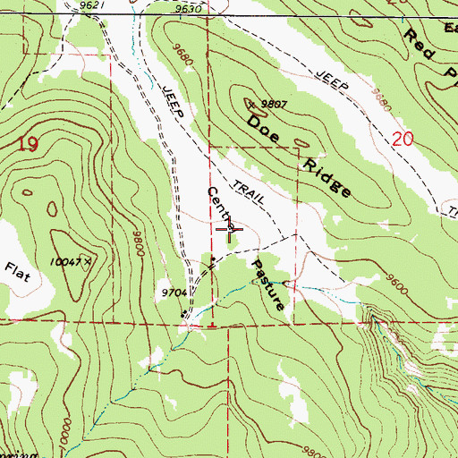 Topographic Map of Central Pasture, UT