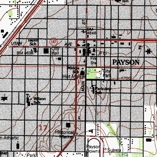 Topographic Map of Central School, UT