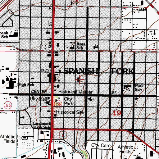 Topographic Map of Central School, UT