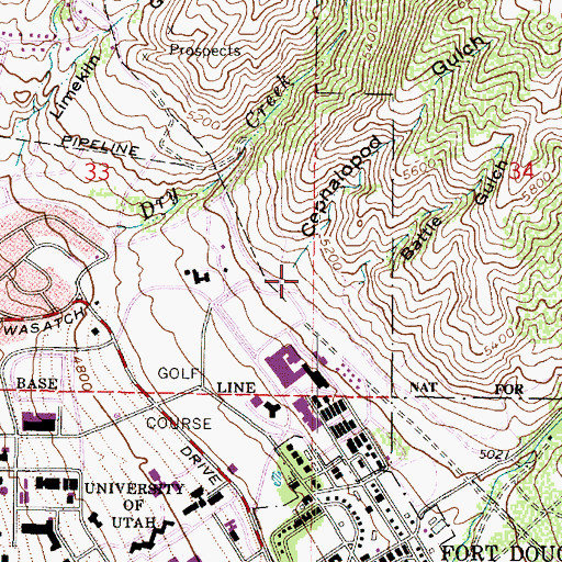 Topographic Map of Cephalopod Gulch, UT