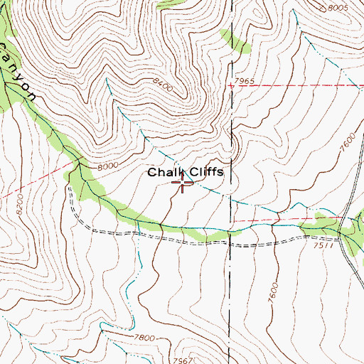 Topographic Map of Chalk Cliffs, UT