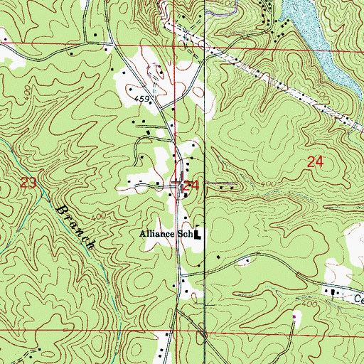 Topographic Map of Alliance, AL
