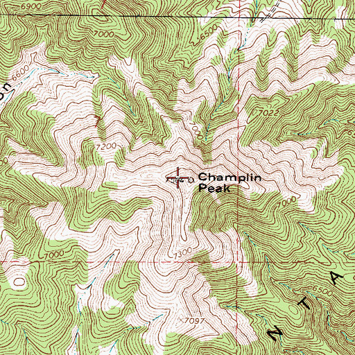 Topographic Map of Champlin Peak, UT