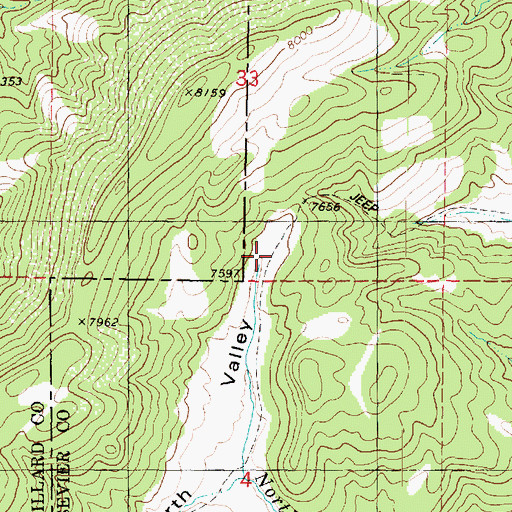 Topographic Map of Charlesworth Valley, UT