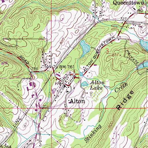 Topographic Map of Alton Elementary School (historical), AL