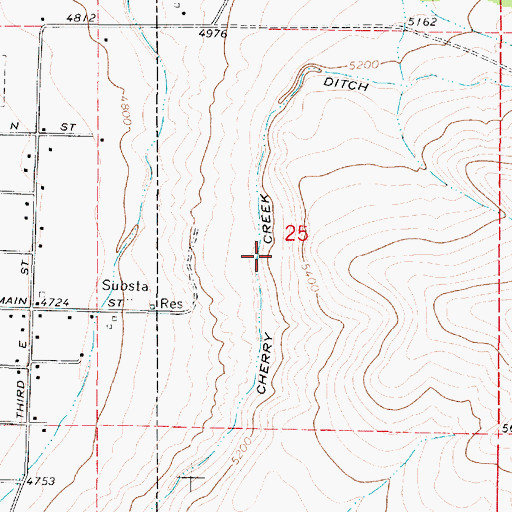 Topographic Map of Cherry Creek Ditch, UT