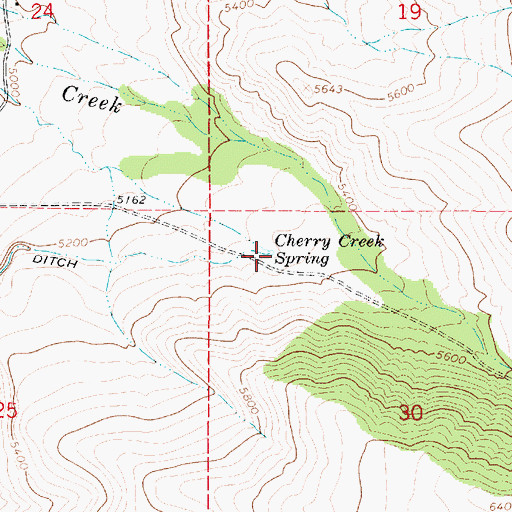 Topographic Map of Cherry Creek Spring, UT