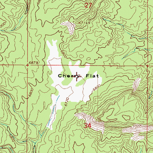Topographic Map of Cherry Flat, UT