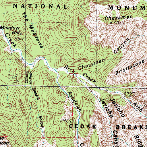 Topographic Map of Chessmen Canyon, UT
