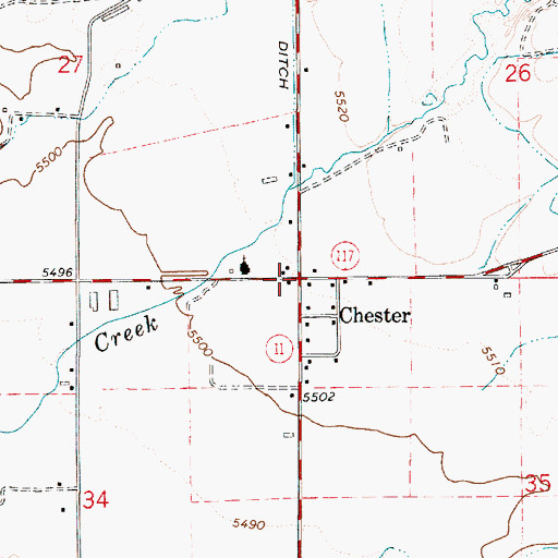 Topographic Map of Chester, UT