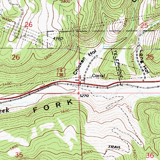 Topographic Map of Chicken Hollow, UT