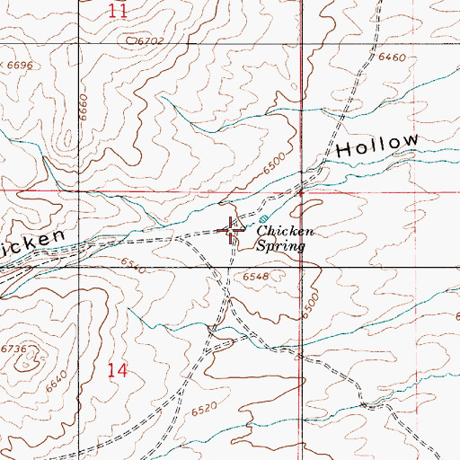 Topographic Map of Chicken Spring, UT