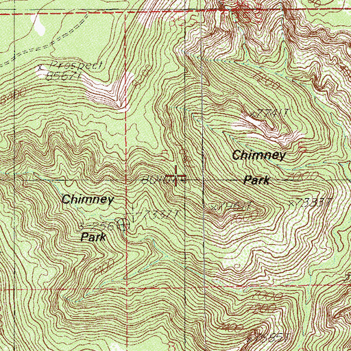 Topographic Map of Chimney Park, UT