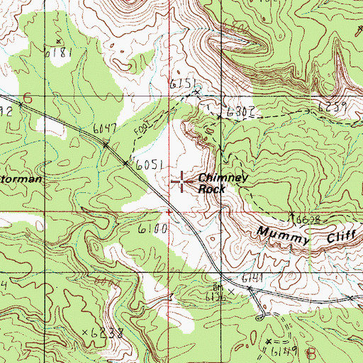 Topographic Map of Chimney Rock, UT