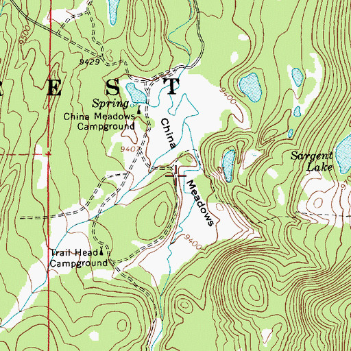 Topographic Map of China Meadows, UT