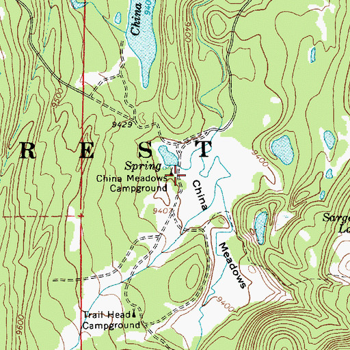 Topographic Map of China Meadows Campground, UT