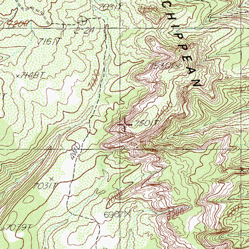 Topographic Map of Chippean Ridge, UT