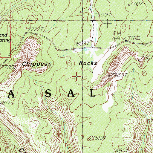 Topographic Map of Chippean Rocks, UT