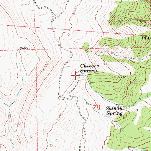 Topographic Map of Chivers Spring, UT