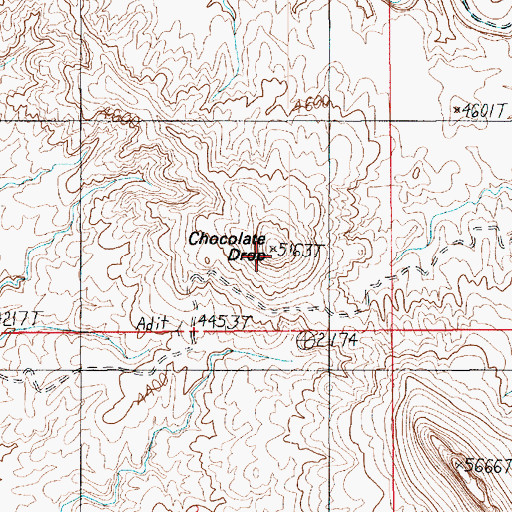 Topographic Map of Chocolate Drop, UT