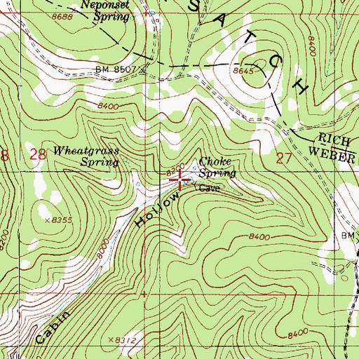 Topographic Map of Choke Spring, UT