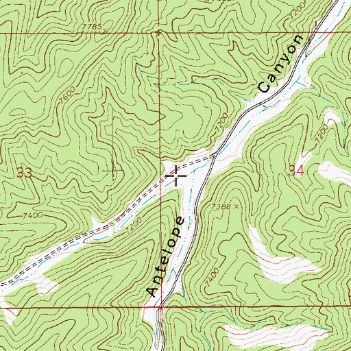 Topographic Map of Chokecherry Canyon, UT