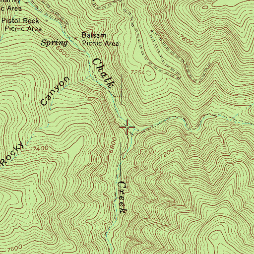 Topographic Map of Chokecherry Creek, UT