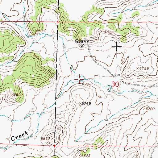 Topographic Map of Chokecherry Creek, UT