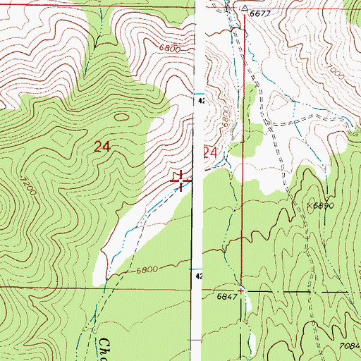 Topographic Map of Chokecherry Creek, UT