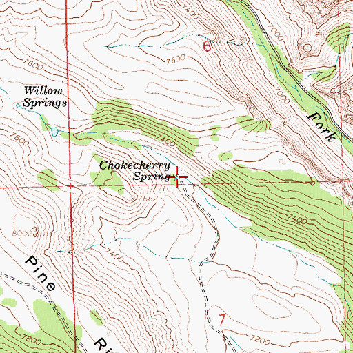 Topographic Map of Chokecherry Spring, UT