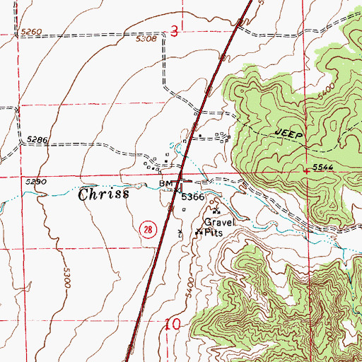 Topographic Map of Chriss Canyon, UT
