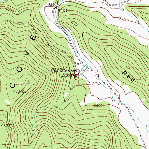 Topographic Map of Christensen Spring, UT