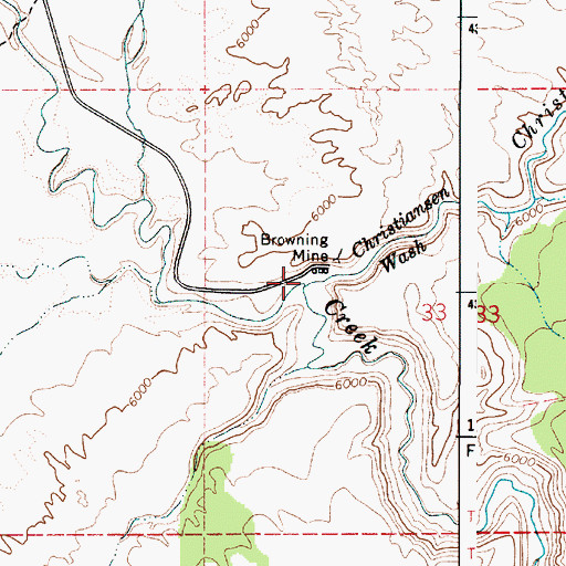Topographic Map of Christiansen Wash, UT