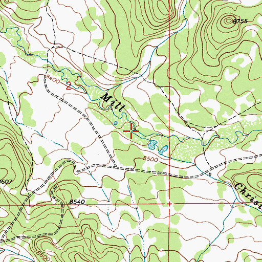 Topographic Map of Christmas Tree Creek, UT