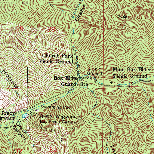Topographic Map of Church Fork, UT