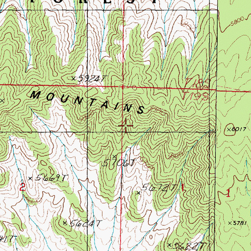 Topographic Map of Church Mountains, UT