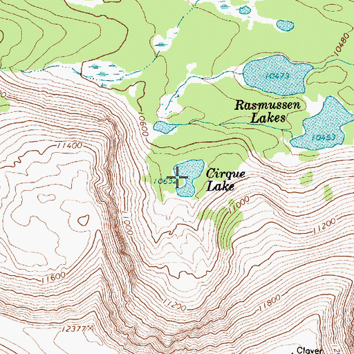 Topographic Map of Cirque Lake, UT