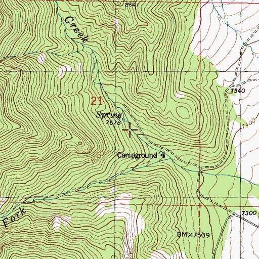 Topographic Map of City Creek Park, UT