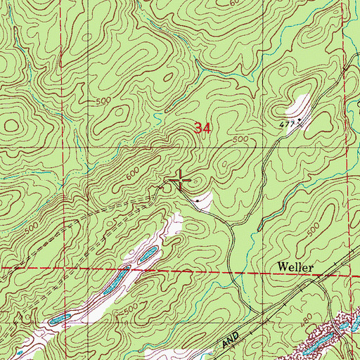 Topographic Map of Aubrey (historical), AL