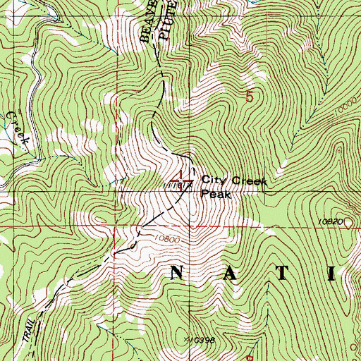 Topographic Map of City Creek Peak, UT