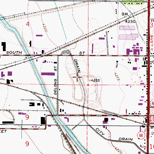 Topographic Map of City Drain, UT