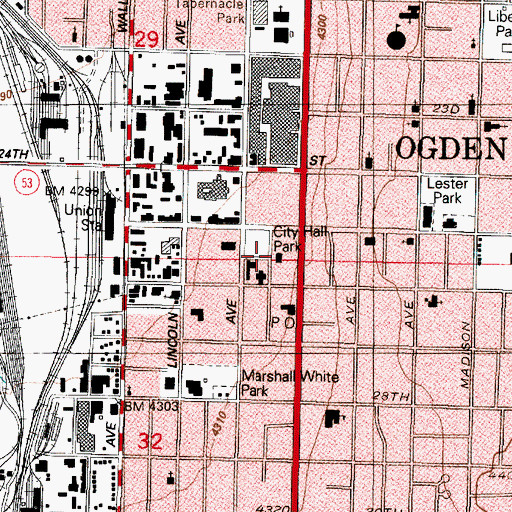 Topographic Map of City Hall Park, UT
