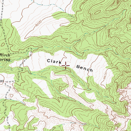 Topographic Map of Clark Bench, UT