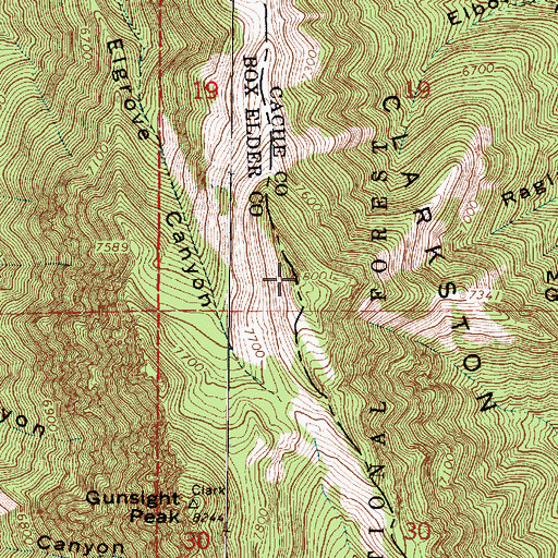 Topographic Map of Clarkston Mountain, UT