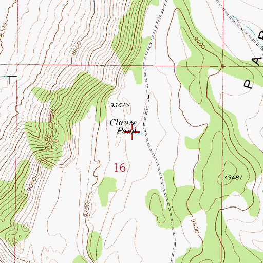 Topographic Map of Clause Pond, UT
