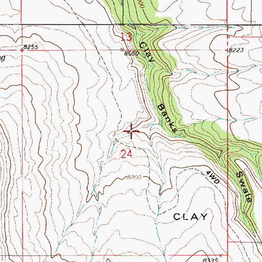 Topographic Map of Clay Banks, UT