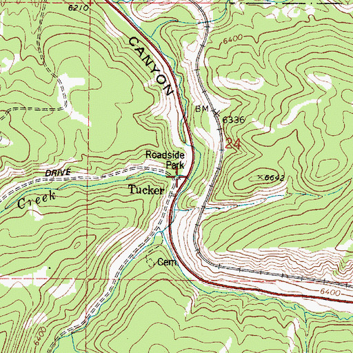 Topographic Map of Clear Creek, UT